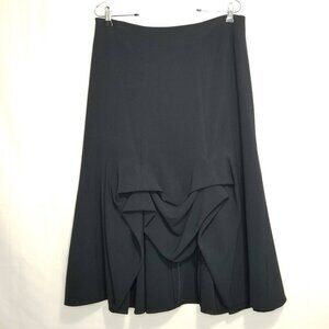 Ronen Chen Cinch Front Skirt black size 3 Gathered trumpet style